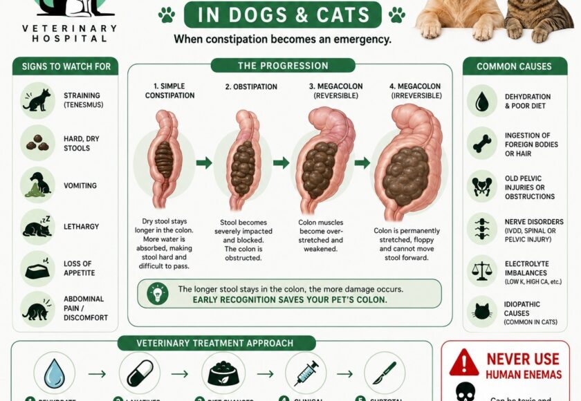 Constipation and Megacolon in Dogs and Cats, Guide to Causes & Care
